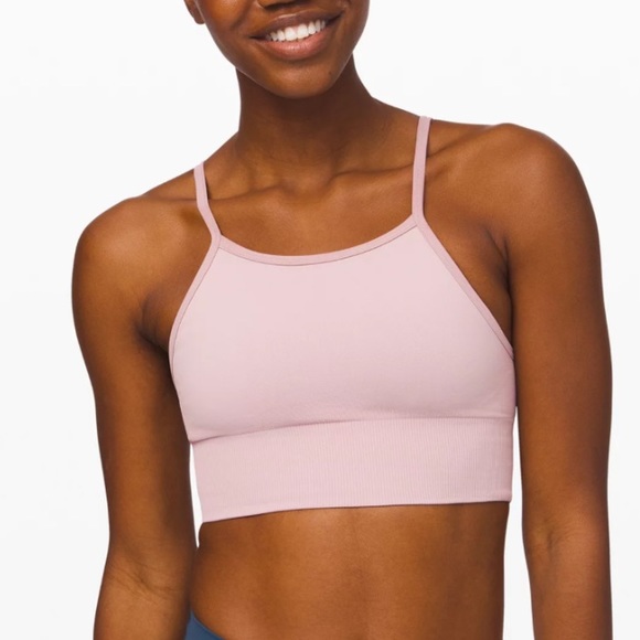 lululemon athletica Tops - Lululemon Sports Bra nonpadded compression top lavender blush crop athletic tank
